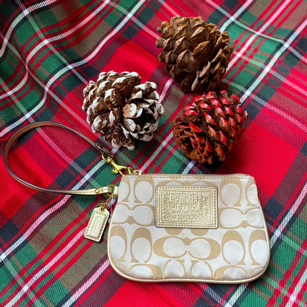 Coach Authentic Gold C Wristlet